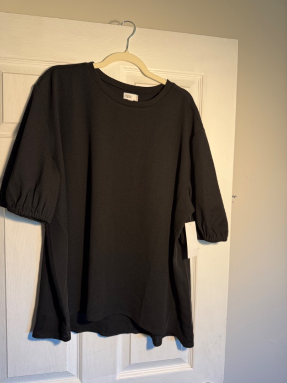 Nordstrom Rack black ruffle sleeve blouse 2X NWT